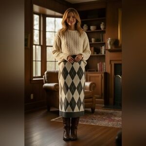 Pringle of Scotland x H&M Womens Large Skirt Jacquard Knit